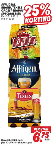 Dekamarkt Affligem, brand, texels of desperados speciaalbier aanbieding