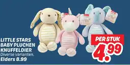 Dekamarkt Little stars baby pluchen knuffeldier aanbieding