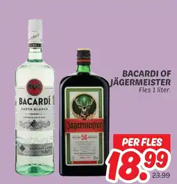 Dekamarkt Bacardi of jägermeister aanbieding