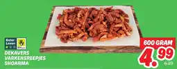 Dekamarkt Dekavers Varkensreepjes Shoarma aanbieding