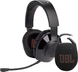 Coolblue JBL Quantum 350 Wireless + JBL Clip 5 Zwart aanbieding