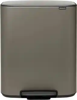Coolblue Brabantia Bo Pedal Bin 2 x 30 Liter Platinum aanbieding