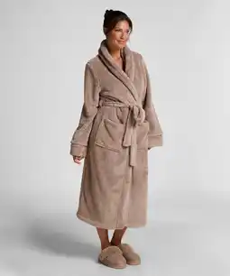 Hunkemoller Hunkemöller Badjas Fleece Beige aanbieding