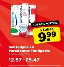 PLUS Sensodyne en Parodontax Tandpasta aanbieding
