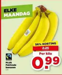PLUS PLUS Fairtrade bananen aanbieding
