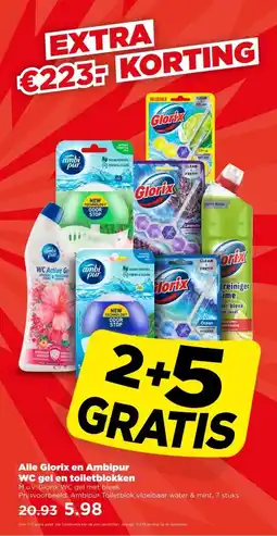 PLUS Alle Glorix en Ambipur WC gel en toiletblokken aanbieding