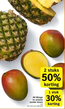 Albert Heijn AH Mango en ananas zonder kroon aanbieding