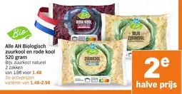 Albert Heijn Alle AH Biologisch zuurkool en rode kool aanbieding