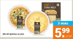 Albert Heijn Alle AH Quiches en pies aanbieding