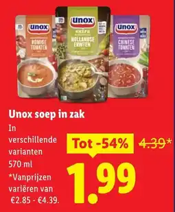 Lidl Unox Soep in Zak aanbieding