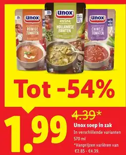 Lidl Unox Soep aanbieding