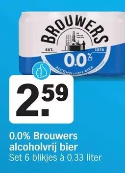 Albert Heijn 0.0% Brouwers alcoholvrij bier aanbieding