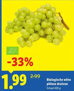 Lidl Biologische witte pitloze druiven aanbieding