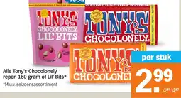 Albert Heijn Alle Tony's Chocolonely repen of Lil' Bits aanbieding