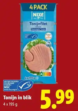 Lidl Tonijn in blik aanbieding