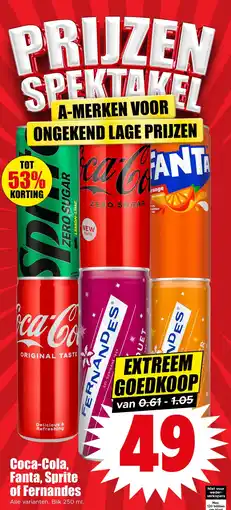 Dirk Coca-Cola, Fanta, Sprite of Fernandes aanbieding