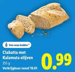 Lidl Ciabatta met Kalamata olijven aanbieding