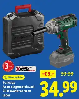 Lidl Parkside Accu-slagmoersleutel zonder accu en lader aanbieding