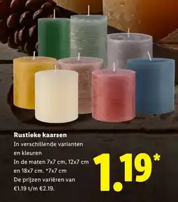 Lidl Rustieke Kaarsen aanbieding