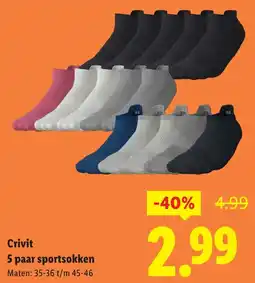 Lidl Crivit 5 Paar Sportsokken aanbieding