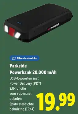 Lidl Parkside Powerbank 20.000 mAh aanbieding
