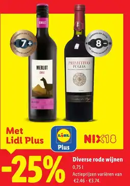 Lidl Diverse Rode Wijnen aanbieding
