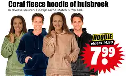 Dirk Coral Fleece Hoodie aanbieding