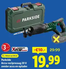 Lidl Parkside Accu Reciprozaag zonder accu en oplader aanbieding