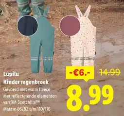 Lidl Lupilu Kinder Regenbroek aanbieding