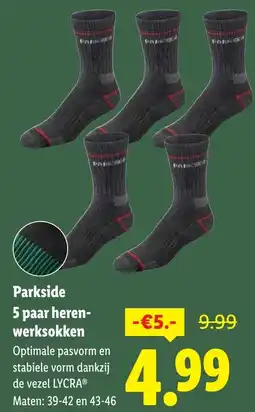 Lidl Parkside Heren Werksokken aanbieding