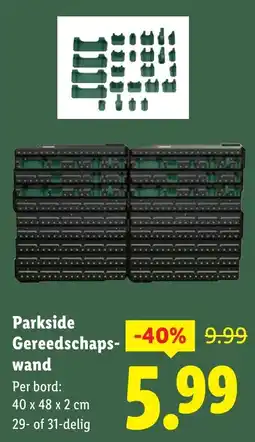 Lidl Parkside Gereedschapswand aanbieding