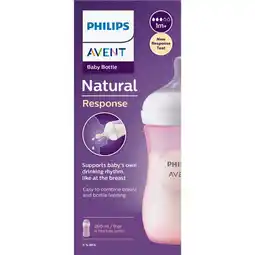 Etos Philips Avent Natural Response Babyfles Roze 1+ maanden 260 ML aanbieding
