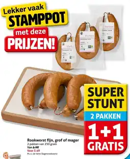 Hoogvliet Rookworst fijn, grof of mager aanbieding