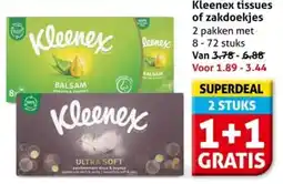 Hoogvliet Kleenex tissues of zakdoekjes aanbieding