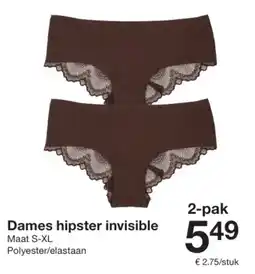 Zeeman Dames hipster invisible aanbieding