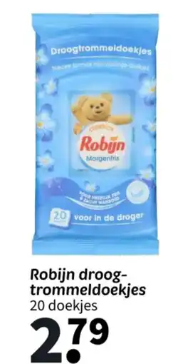 Wibra Robijn droog trommeldoekjes aanbieding