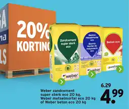 GAMMA Weber zandcement super sterk eco, Weber metselmortel eco of Weber beton eco aanbieding