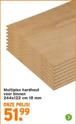 GAMMA Multiplex hardhout voor binnen aanbieding