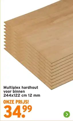 GAMMA Multiplex hardhout voor binnen aanbieding