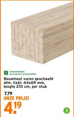 GAMMA Bouwhout vuren geschaafd aanbieding