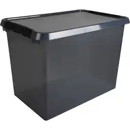 Marskramer Comfort line opbergbox 72 liter transparant grijs/zwart 60 x 40 x 42 cm aanbieding