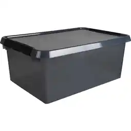 Marskramer Comfort line opbergbox 45 liter transparant grijs/zwart 60 x 40 x 26 cm aanbieding