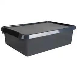 Marskramer Comfort line opbergbox 32 liter transparant grijs/zwart 60 x 40 x 18 cm aanbieding