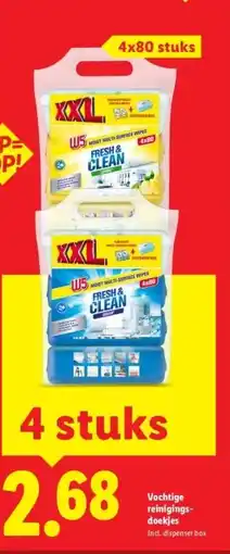 Lidl Vochtige reinigings- doekjes aanbieding