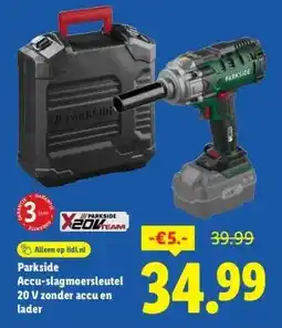 Lidl Parkside Accu-slagmoersleutel 20 V zonder accu en lader aanbieding