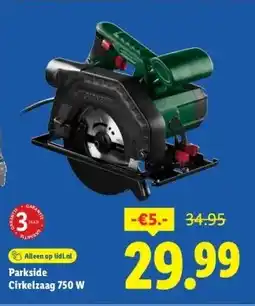 Lidl Parkside Cirkelzaag 750 W aanbieding