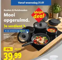 Lidl Silvercrest 10-delige pannenset incl. afneembaar handvat aanbieding