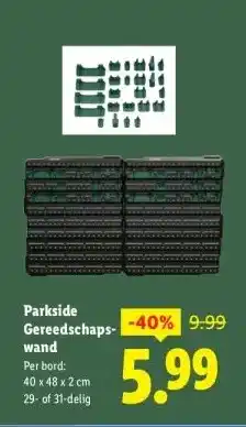 Lidl Parkside Gereedschaps wand aanbieding