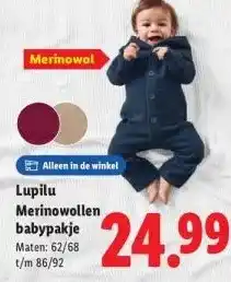 Lidl Lupilu Merinowollen babypakje aanbieding