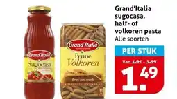 Hoogvliet Grand'Italia sugocasa, half of volkoren pasta aanbieding